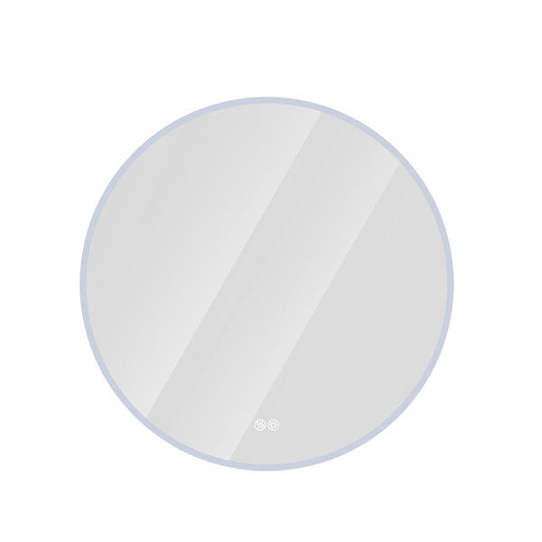 English Elm 32'' LED Round Mirror with Lights, Anti-Fog Touch Vanity, 3-Color Dimmable, Explosion-Proof Edge W2709P242511
