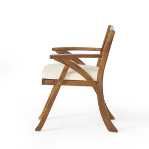 English Elm Helen Outdoor Acacia Hardwood Dining Chairs Curved Slat Back Patio Set of Two 54555.00TEA6_57488.00