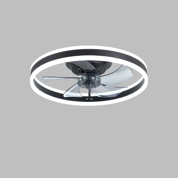 English Elm Ceiling Fan With Dimmable Led Lights - Sleek Black Design, Remote Control, Energy Efficient & Quiet W2312P374755