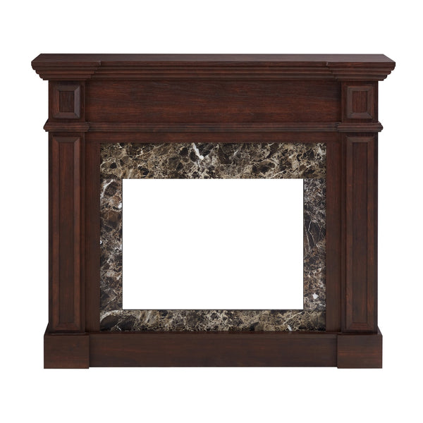 English Elm Only Mantel Smooth-Textured Electric Fireplace Surround with 3D Flame Effect, Detailed Trim, Compact Elegance Cherry W1758P213501