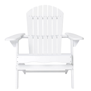 English Elm Christopher Knight Home® - Folding Adirondack Chair Acacia Wood Outdoor Lounge Seat with Slatted Back, Wide Arms, Durable Comfort White N770P358873K