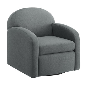 English Elm Edie Modern Grey Swivel Chair with Hemp-Like Fabric, 360° Rotation, Coil Spring Comfort, No Assembly Required B050P322599