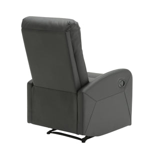 English Elm Dormi Contemporary Recliner with Tufted Faux Leather Upholstery, Foam Padding & Manual Recline - Stylish Comfort for Living Rooms Black B202P223695