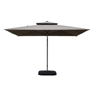 English Elm 9'x 11' Rectangle Cantilever Umbrella with Reinforced 9-Rib Frame, 360° Pedal Rotation, Tilt Adjustment Gray W1859P337791