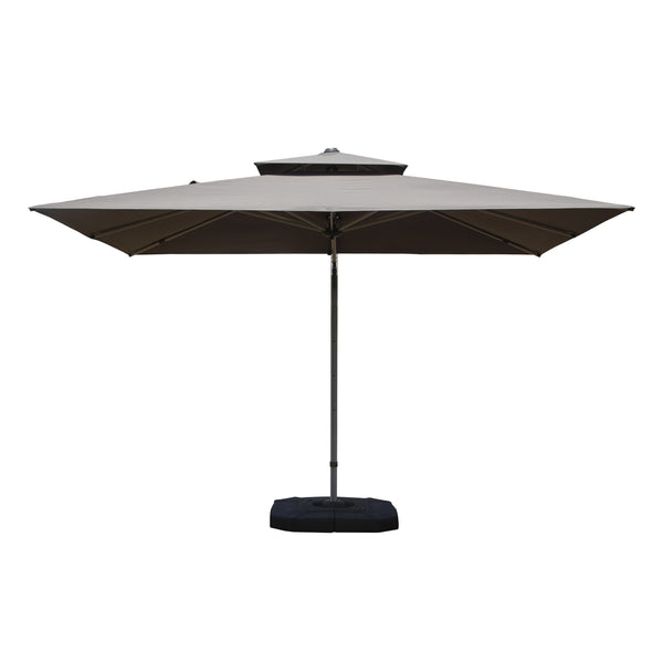 English Elm 9'x 11' Rectangle Cantilever Umbrella with Reinforced 9-Rib Frame, 360° Pedal Rotation, Tilt Adjustment Gray W1859P337791