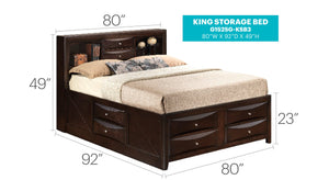 English Elm Marilla Modern Full Storage Bed with Dovetailed Drawers, Real Wood Veneer, Molded Beveled Fronts Beige 15 L x 20 W x 39 H B078S00194