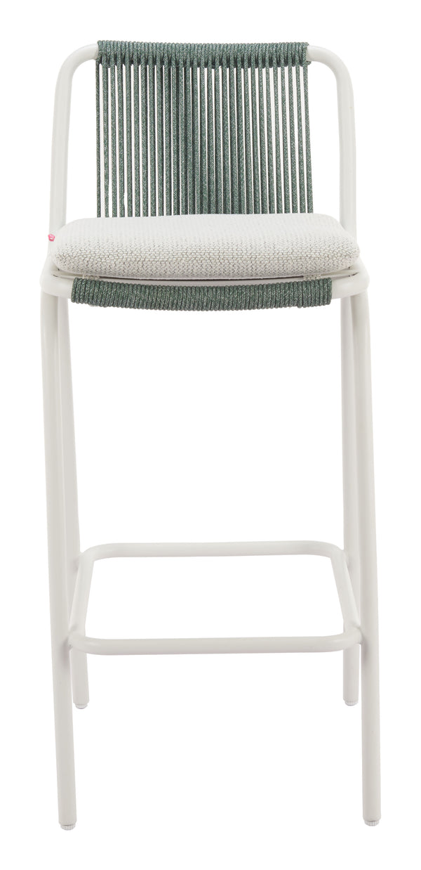 Zuo Modern Luft Barstool Set Of 2 - Chic White & Green Modern Design For Stylish Home Interiors And Spaces White 100% Olefin,Aluminum 704140-zuo-modern