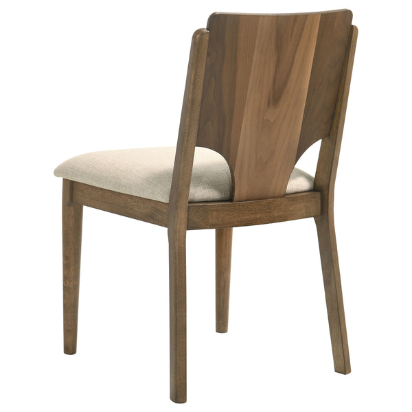 English Elm 2pc Mid-century Dining Side Chairs with Foam Padded Seats and Spindle Back in Neutral Wheat Upholstery Beige,Walnut 39.17 L x 20.5 W x 11.81 H B011P301348