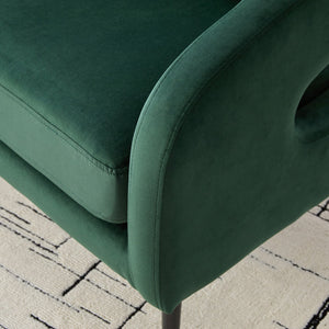 English Elm 53.7"Modern Velvet Loveseat with Open Back and 3 Pillows, Compact 2-Seater Sofa with Metal Legs Green W3118P312818