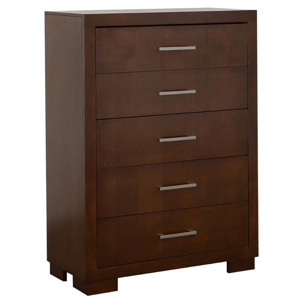 English Elm Polk Queen Bedroom Set with Led Bookcase Headboard and Cappuccino Engineered Wood B062S01572