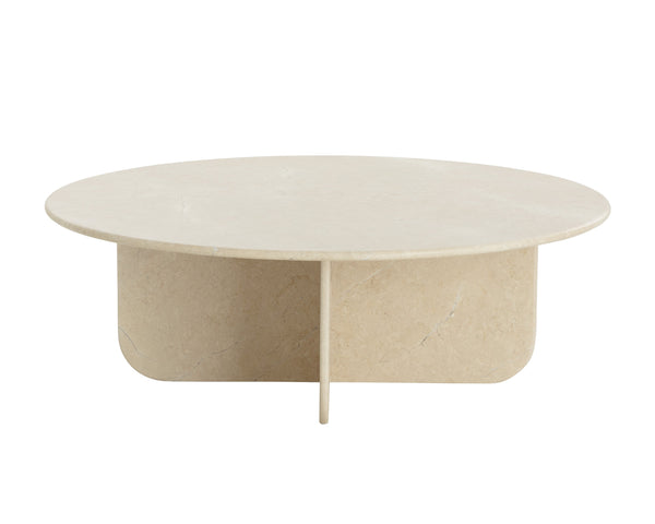 Sunpan Bonita Coffee Table - Handcrafted Cream Marble Elegance With Minimalist Design For Stylish Interiors Cream Marble 111783