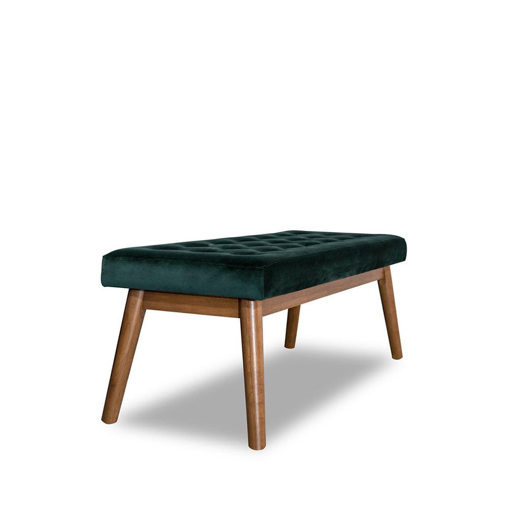 English Elm Ashcroft Furniture - Delilah Green Velvet Bench with Solid Wood Legs, High-Density Foam Seat, Kiln-Dried Frame, Minimal Assembly B183P301084