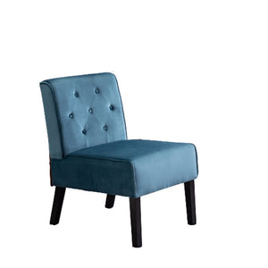 English Elm Reese 53" Armless Button Tufted Accent Chair Set of 2 with Velvet Upholstery, Curved Back Comfort Blue B2735P271023