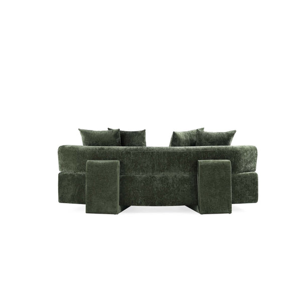 English Elm Verandah 91" Olive Green Chenille Sofa – Luxurious Comfort, Stylish Design, Fully Assembled & Ready! B365P398108-GIGA