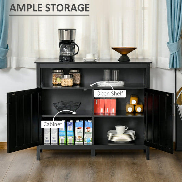 English Elm Homcom Modern Sideboard Buffet Cabinet With Adjustable Shelves For Stylish Entryway Or Kitchen Storage W2225P200882