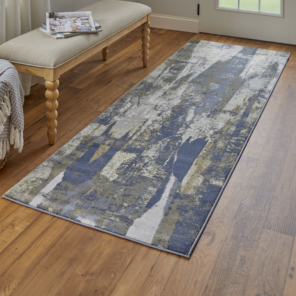 Feizy Rugs Clio High-end Inspired Abstract Area Rug - Luxurious Machine-made Design For Modern Homes Blue,Gray,Tan Polypropylene Clo39k6fblugryi1g