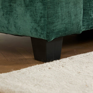 English Elm Cloud Sectional Armrest Module Chenille Upholstered Lounge Piece for Modern Living Spaces Green W1143P378698