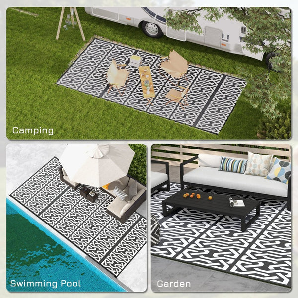 English Elm Outsunny Reversible Polypropylene Outdoor Rug Geometric Waterproof Mat for Camping Decks W2225P174542