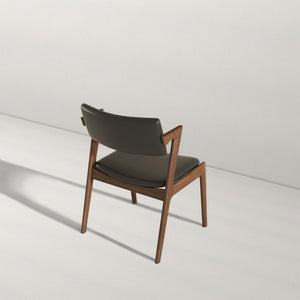 English Elm Ashcroft Furniture - Edwin Mid Century Modern Dining Chairs Set of 2 – Black Vegan Leather, Solid Wood, Cushioned Comfort B183P232028