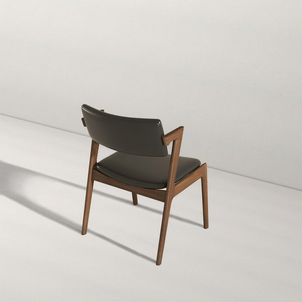 English Elm Ashcroft Furniture - Edwin Mid Century Modern Dining Chairs Set of 2 – Black Vegan Leather, Solid Wood, Cushioned Comfort B183P232028