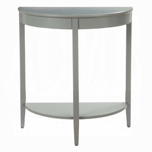 English Elm Justino Half Moon Console Table Gray Melamine Pine Legs Open Shelf Entryway Accent B2726P419746