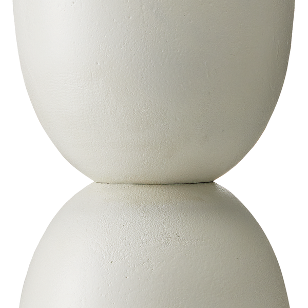 Linz Contemporary White Table Lamp - Mid-Century Modern Design in Cast Aluminum with Linen Shade