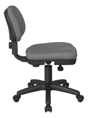 OSP Home Furnishings Basic Task Chair with Pneumatic Height Adjustment Ergonomic Swivel Seat for Home Office Flint SC117-107