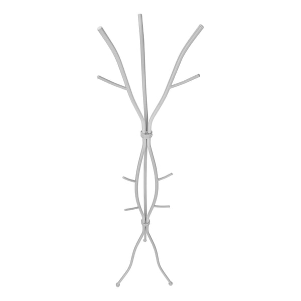 English Elm Coat Silver Hammered Metal Hall Tree with 11 Hooks, Tree-Branch Design, Tripod Base, 74"H Stylish B2710P218926
