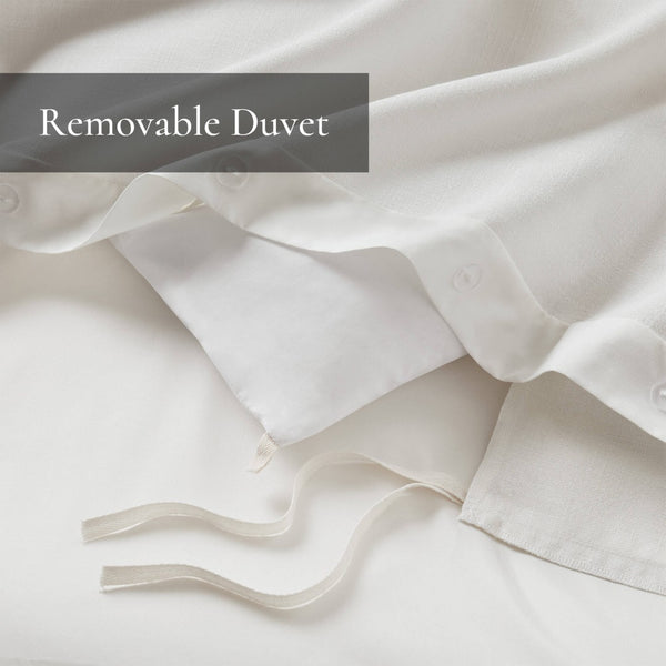 English Elm 8-piece Queen Bedding Set Slub Fabric Embroidery Velvet Accents Boutique Hotel Style Tan+Ivory B035P482955