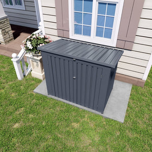 English Elm Outdoor Metal Trash Bin Enclosure for Two Cans Waterproof Powder-coated Yard Shed W3213P445772