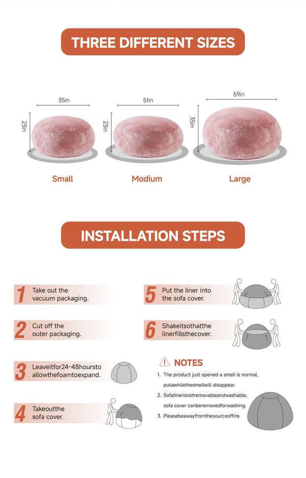 English Elm 4FT Memory Foam Bean Bag Chair Light Pink with Removable Flannel Cover, Supportive Plush Sofa for Teens W3737P373845