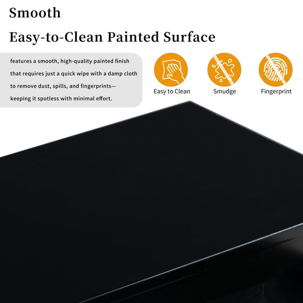 English Elm U_Style 62.2'' Farmhouse Console Table With 3 Drawers, Open Shelf & Iron Handles For Home Organization N711P234485B-GIGA