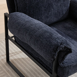 English Elm Adjustable ergonomic recliner chair with 6-position 90°–180° support for lumbar comfort and versatile use Dark Blue W2311P357156