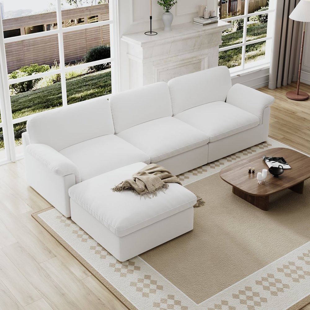 English Elm Cloud Modular Sectional Sofa - Plush Down-Filled Comfort With Washable Chenille Covers & Storage T3966S00001