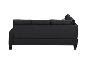 English Elm 6-Piece Upholstered Sectional with Pocket Springs, Tufted 5.5" Seat, Sturdy Wood Frame, Easy Assembly Black 28.54 L x 23.23 W x 15.16 H W2297S00019