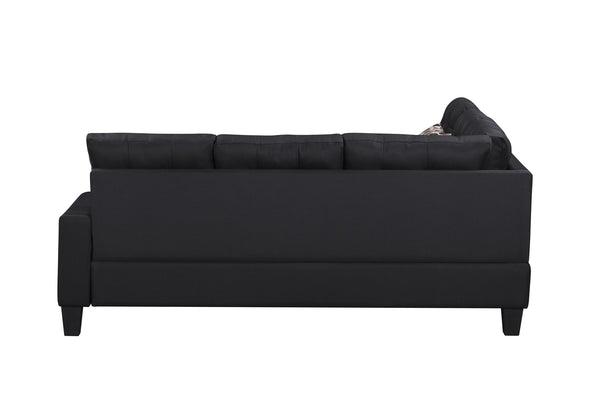 English Elm 6-Piece Upholstered Sectional with Pocket Springs, Tufted 5.5" Seat, Sturdy Wood Frame, Easy Assembly Black 28.54 L x 23.23 W x 15.16 H W2297S00019