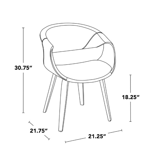 English Elm Upholstered Dining Chair Set of Two with Bentwood Legs and Grey Fabric Seat B202S02074