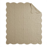 Madison Park Tuscany Cottage/Country Oversized Quilted Throw with Scalloped Edges MP50-4302 Khaki