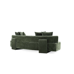 English Elm Verandah 112" Olive Green Chenille Sofa – Stylish Comfort For 4, Durable, Fully Assembled Design B365P398103-GIGA