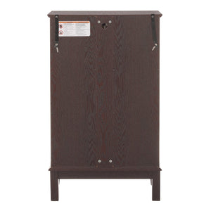English Elm Cherry Curio Cabinet with Lighted Tempered Glass, Mirrored Back, Adjustable Shelves & Antique Handle W1758P300118