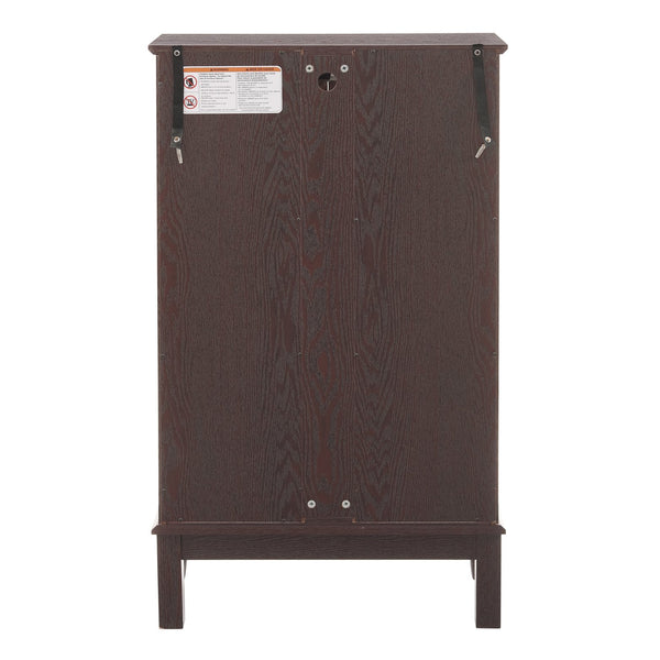 English Elm Cherry Curio Cabinet with Lighted Tempered Glass, Mirrored Back, Adjustable Shelves & Antique Handle W1758P300118