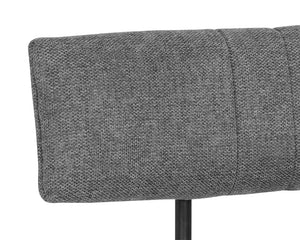 Sunpan Buca Dining Chair - Contemporary Belfast Koala Grey with Sleek Black Iron Frame for Modern Spaces