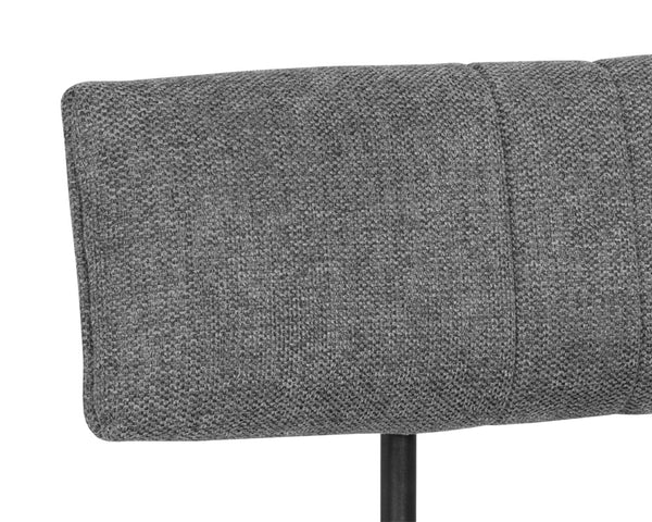 Sunpan Buca Dining Chair - Contemporary Belfast Koala Grey with Sleek Black Iron Frame for Modern Spaces