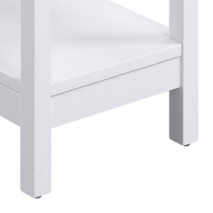 English Elm White 3-shelf Side Table with Drawer, Adjustable Shelf & USB Charging Dock for Living Room Charm B062P186479