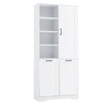 English Elm Bathroom Storage Cabinet With Doors and Drawers, Tilt-Out Laundry Hamper, Multiple Storage Space, Freestanding Style, Open Shelve, Adjustable Shelf, White (Old Sku:Wf530560Aak)