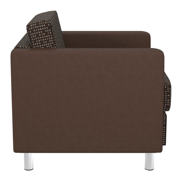 OSP Home Furnishings Pacific Contemporary Club Armchair with Vinyl Upholstery and Polished Chrome Legs for Lounges PAC51-K104/R102
