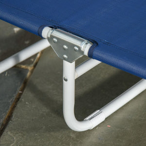 English Elm Outsunny Folding Chaise Lounge Chair - Adjustable 4-Position, Lightweight Metal Frame For Beach & Patio W2225P200778-GIGA