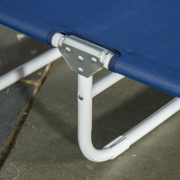 English Elm Outsunny Folding Chaise Lounge Chair - Adjustable 4-Position, Lightweight Metal Frame For Beach & Patio W2225P200778-GIGA