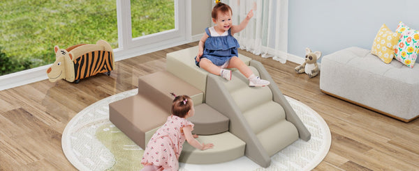 English Elm 9-piece Soft Foam Toddler Climbing Play Set with Velcro Blocks for Indoor Playrooms Colorful N710P444692E