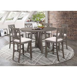 English Elm Grand Grand Prarie Barn Grey Counter Height Table with Transforming Top, Solid Hardwood, Drop Leaves for Flexible Dining and Entertaining B062S00962